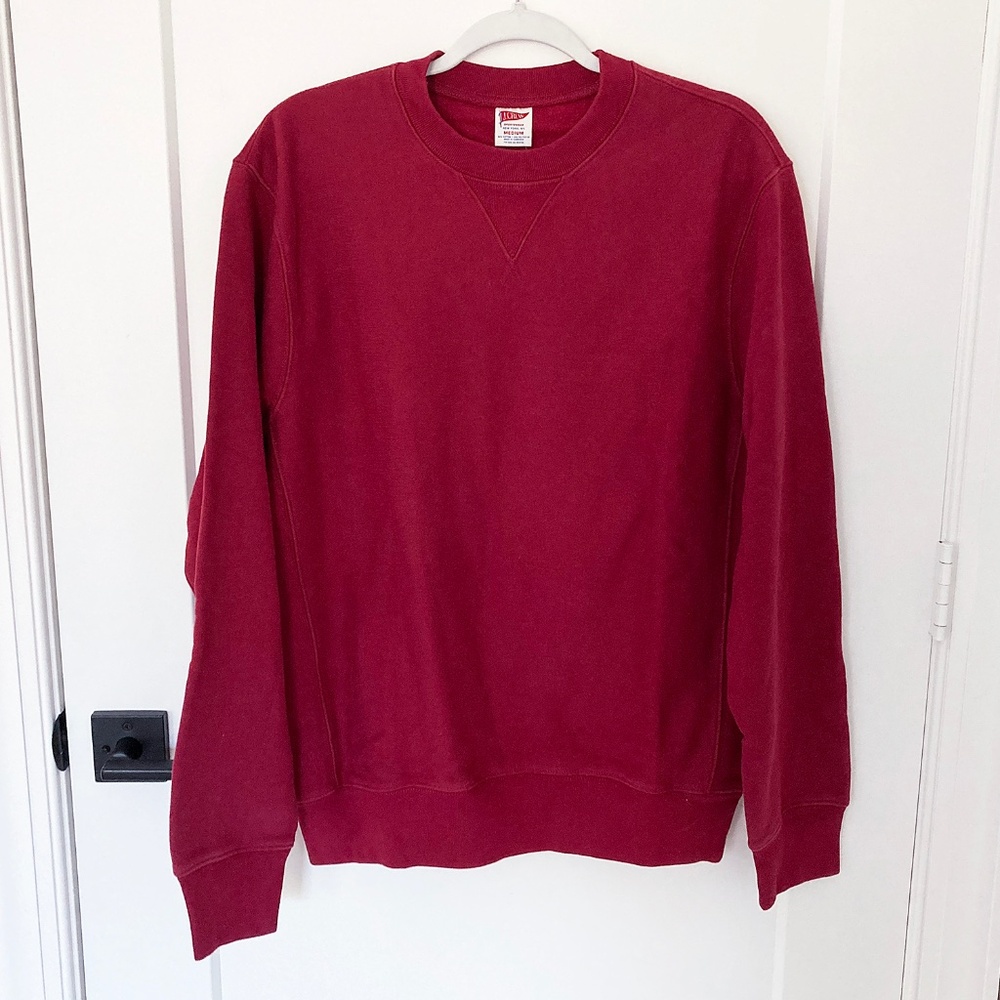NWT J Crew Men's Heavyweight Sweatshirt in Dark Red/Maroon - M